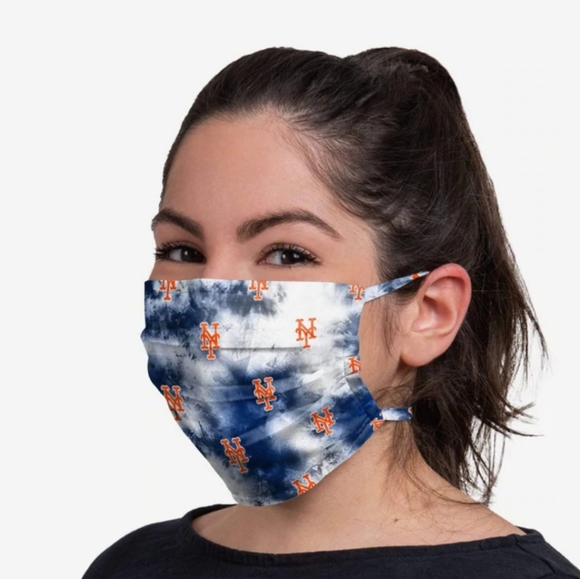 NWT Unisex New York Mets FOCO Pleated Face Mask - Picture 5 of 8